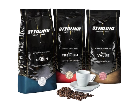Kaffee_Linien ob Darstellung der Ottolina Kaffee Linien - green, premium und value